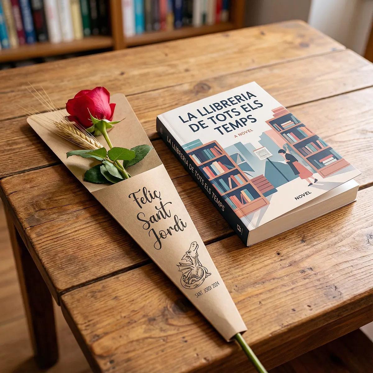Funda para rosa de Sant Jordi personalizada para campañas, regalos y acciones de marca